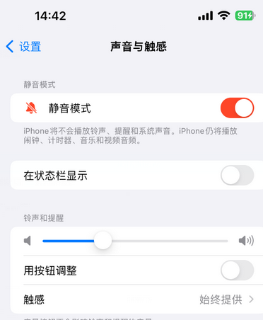 扬州苹果15Pro维修网点分享iPhone15Pro系列机型中隐藏静音图标 